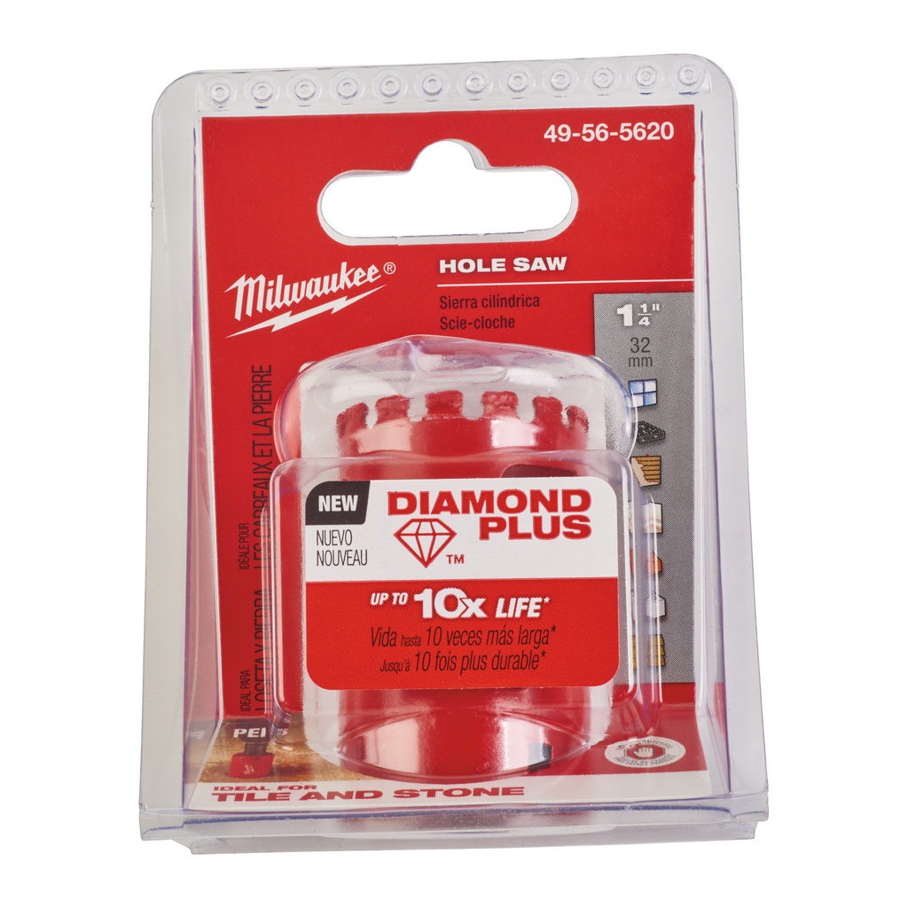 Piły_walcowe_do_wiercenia_na_mokro_/_sucho_Diamond_Plus™_Milwaukee_32_mm_5/8"_x_18_1