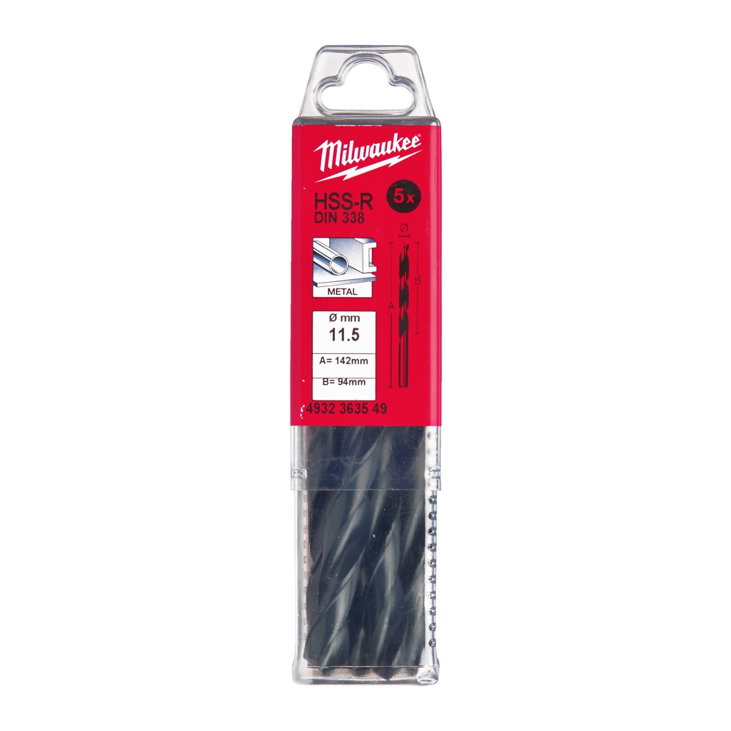 Wiertła_do_metalu_HSS,_walcowane_-_DIN_338_-_opakowanie_po_5_i_10_szt._Milwaukee_HSSR_11.5_x_142_-_5_pcs_1