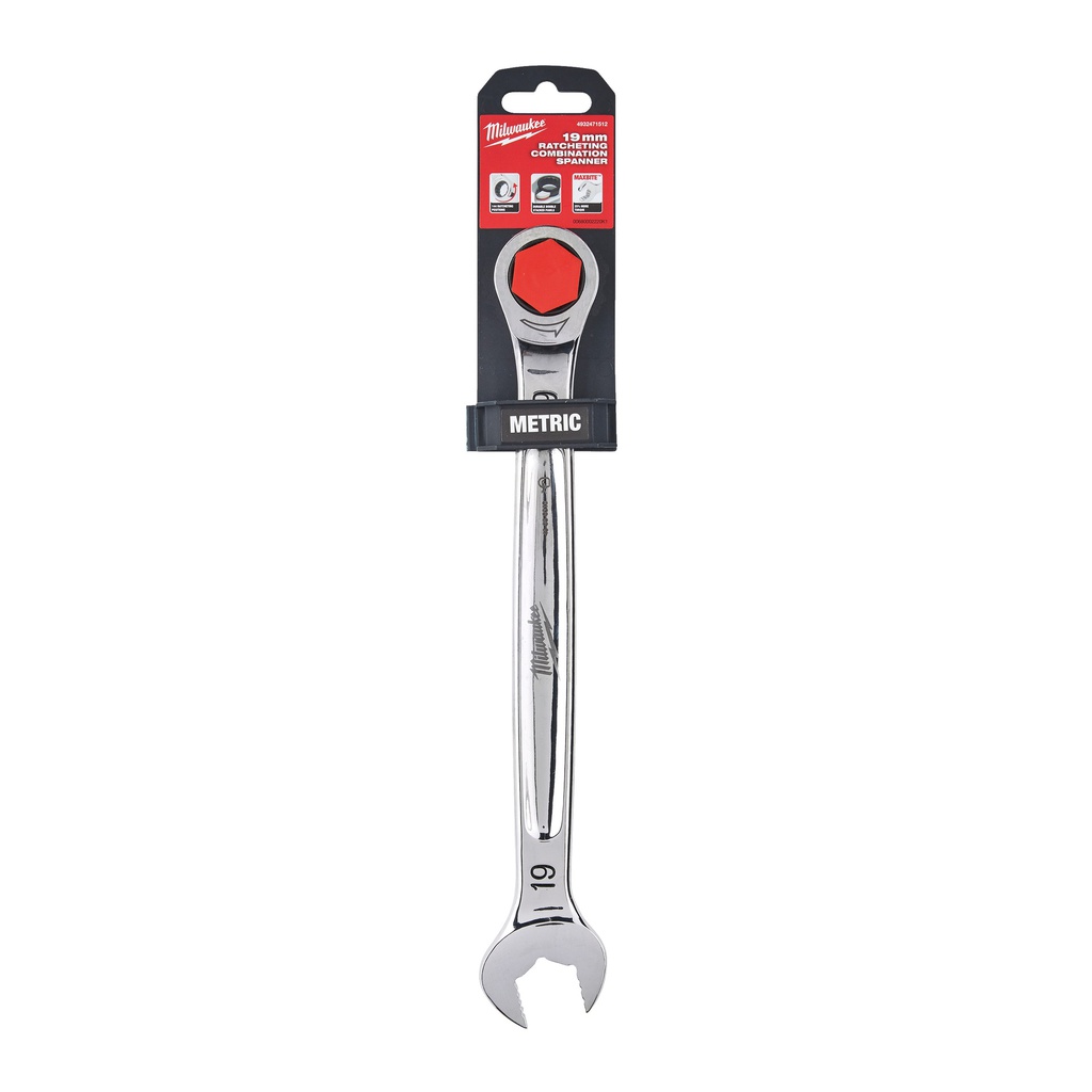 Klucze_płasko-oczkowe_z_grzechotką_MAX_BITE™_Milwaukee_Maxbite_Ratcheting_Metric_Combination_Spanner_19mm_-_1pc_1