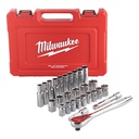 Zestawy_nasadek_z_grzechotką_Milwaukee_1/2_Metric_Ratchet_+_Socket_Set_1