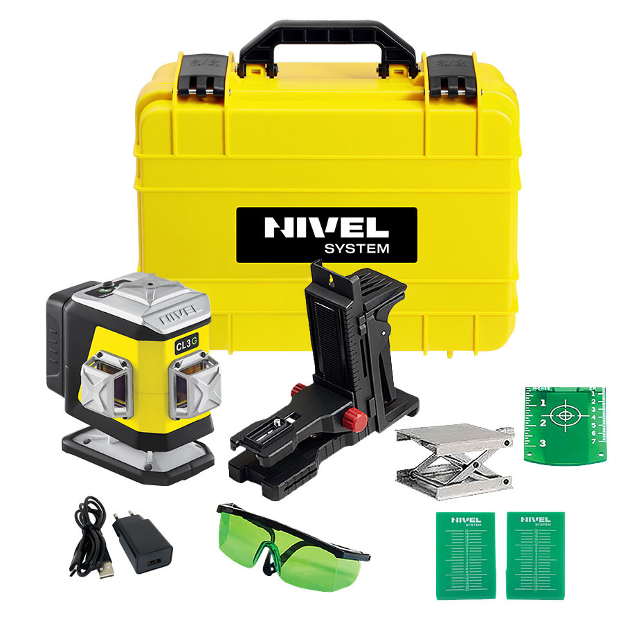 ZESTAW Laser krzyżowy Nivel System CL3G zielony + statyw SJJM1EX + czujnik RD800