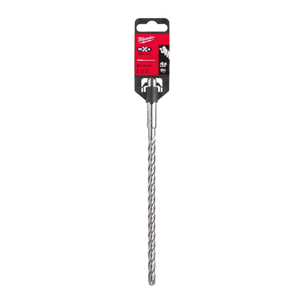 Wiertła SDS-Plus MX4, 4-ostrzowe  Milwaukee | SDS-Plus MX4 8 x 215 - 1 pc