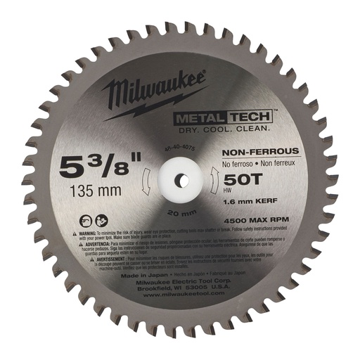 [48404075] Tarcze tnące do metalu. Milwaukee | CSB P M 135 x 20 x 1.6 x 50 - 1pc